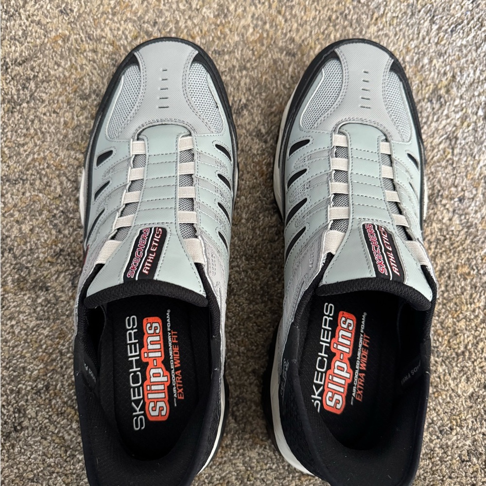 Skechers Slip-Ins Athletic Sneakers - Light Gray with Black Accents